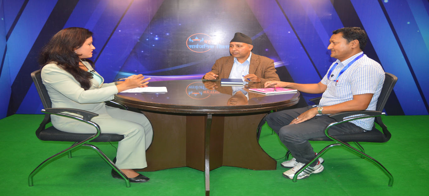 Shooting of weekly TV programme Bahasma Sarwajanik Shikshya in our studio 9