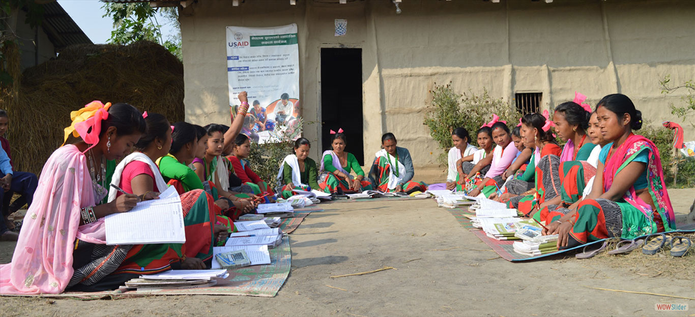 Literacy classes organized by BLP-USAID for household women in Bardiya District 2